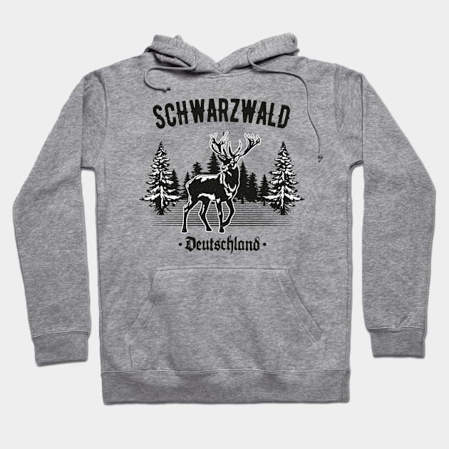 Schwabe Schwarzwald Deutschland Hirsch Wald Hoodie by Foxxy Merch